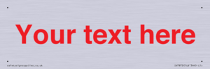 IV7872: Custom blank information sign. Red text, plain background