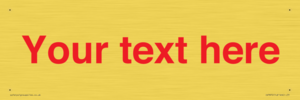 IV7872: Custom blank information sign. Red text, plain background
