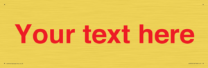 IV7872: Custom blank information sign. Red text, plain background