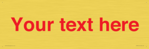 IV7872: Custom blank information sign. Red text, plain background