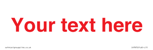 IV7872: Custom blank information sign. Red text, plain background