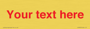 IV7872: Custom blank information sign. Red text, plain background