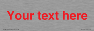 IV7872: Custom blank information sign. Red text, plain background