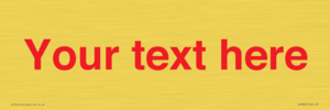 IV7872: Custom blank information sign. Red text, plain background