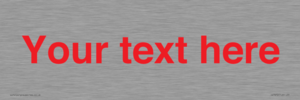 IV7872: Custom blank information sign. Red text, plain background