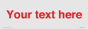 IV7872: Custom blank information sign. Red text, plain background