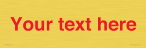 IV7872: Custom blank information sign. Red text, plain background