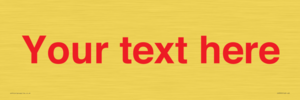 IV7872: Custom blank information sign. Red text, plain background
