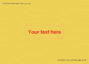 IV7872: Custom blank information sign. Red text, plain background