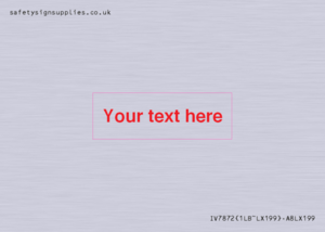 IV7872: Custom blank information sign. Red text, plain background