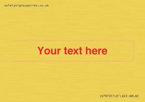 IV7872: Custom blank information sign. Red text, plain background