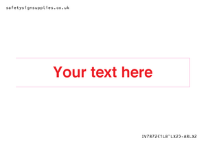 IV7872: Custom blank information sign. Red text, plain background