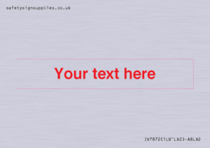 IV7872: Custom blank information sign. Red text, plain background