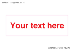 IV7872: Custom blank information sign. Red text, plain background