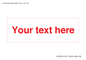 IV7872: Custom blank information sign. Red text, plain background