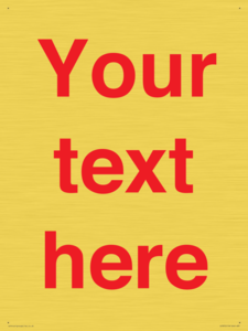 IV7872: Custom blank information sign. Red text, plain background