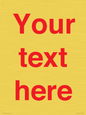 IV7872: Custom blank information sign. Red text, plain background