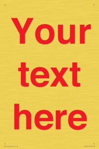 IV7872: Custom blank information sign. Red text, plain background