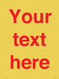 IV7872: Custom blank information sign. Red text, plain background