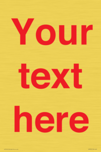 IV7872: Custom blank information sign. Red text, plain background