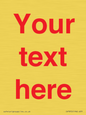 IV7872: Custom blank information sign. Red text, plain background