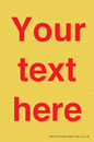 IV7872: Custom blank information sign. Red text, plain background