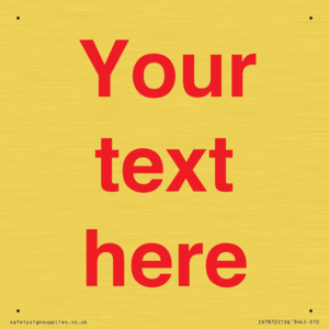 IV7872: Custom blank information sign. Red text, plain background