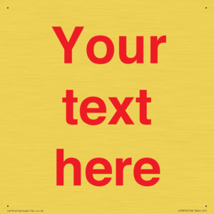 IV7872: Custom blank information sign. Red text, plain background