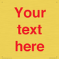 IV7872: Custom blank information sign. Red text, plain background