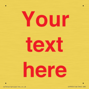 IV7872: Custom blank information sign. Red text, plain background