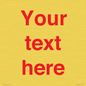 IV7872: Custom blank information sign. Red text, plain background