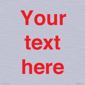 IV7872: Custom blank information sign. Red text, plain background