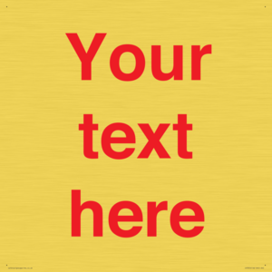 IV7872: Custom blank information sign. Red text, plain background