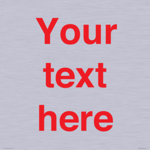 IV7872: Custom blank information sign. Red text, plain background