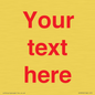 IV7872: Custom blank information sign. Red text, plain background
