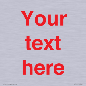 IV7872: Custom blank information sign. Red text, plain background