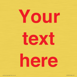 IV7872: Custom blank information sign. Red text, plain background