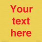 IV7872: Custom blank information sign. Red text, plain background