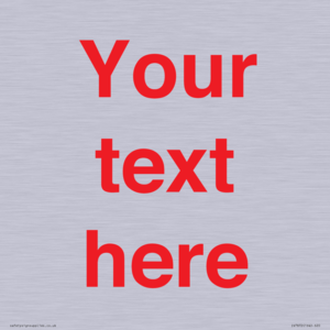 IV7872: Custom blank information sign. Red text, plain background