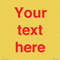 IV7872: Custom blank information sign. Red text, plain background