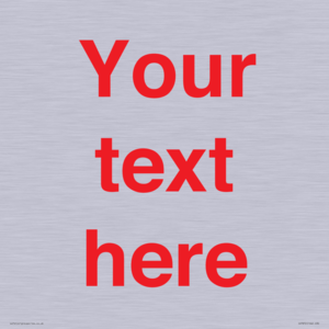 IV7872: Custom blank information sign. Red text, plain background