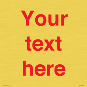 IV7872: Custom blank information sign. Red text, plain background