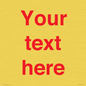 IV7872: Custom blank information sign. Red text, plain background