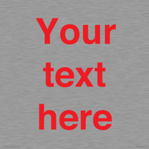 IV7872: Custom blank information sign. Red text, plain background