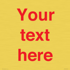 IV7872: Custom blank information sign. Red text, plain background