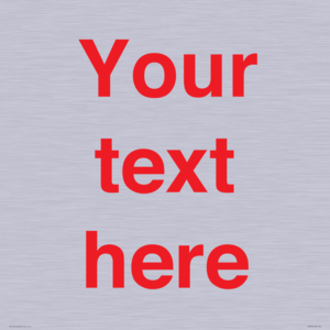 IV7872: Custom blank information sign. Red text, plain background