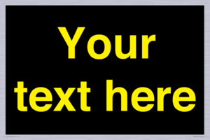 IV7874: Custom blank information sign. Yellow text, black background