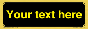 IV7874: Custom blank information sign. Yellow text, black background