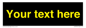 IV7874: Custom blank information sign. Yellow text, black background
