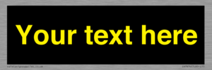 IV7874: Custom blank information sign. Yellow text, black background